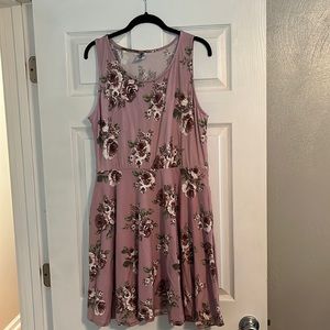 XL Agnes & Dora Purple Floral FISHER dress (with pockets)